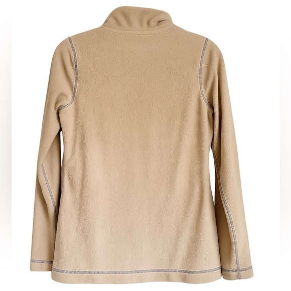 Boden Fleece Pullover Hiking Outdoor Layer Athletic Beige Purple Polka Dot XS - Picture 2 of 9